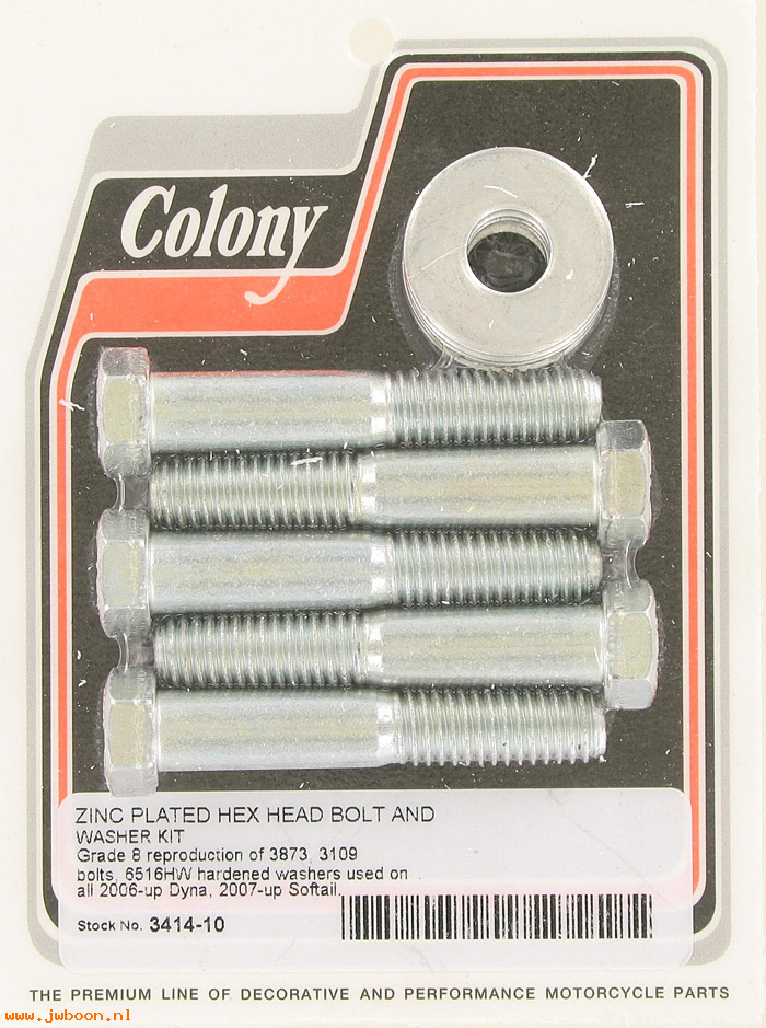 C 3414-10 (    3873 / 3109): Rear sprocket bolt kit - Softail '07-up, Dyna '06-up, in stock