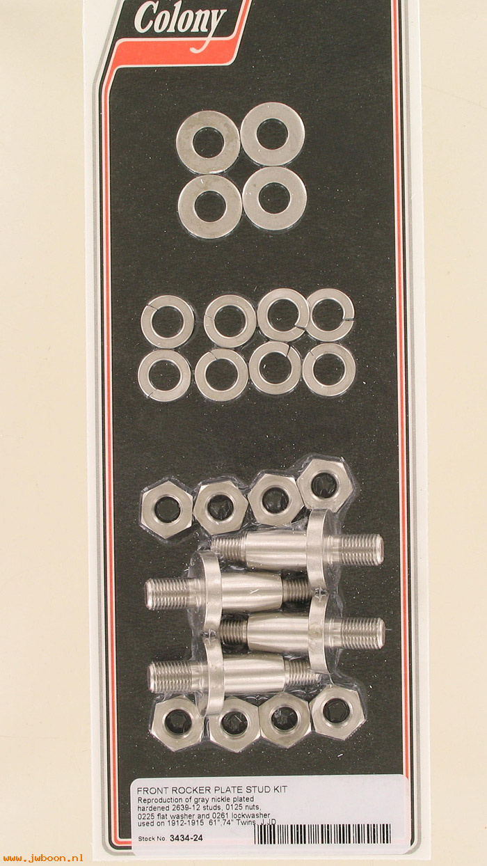 C 3434-24 ( 2639-12): Stud kit, front rocker plate - Twins '12-'15, in stock, Colony