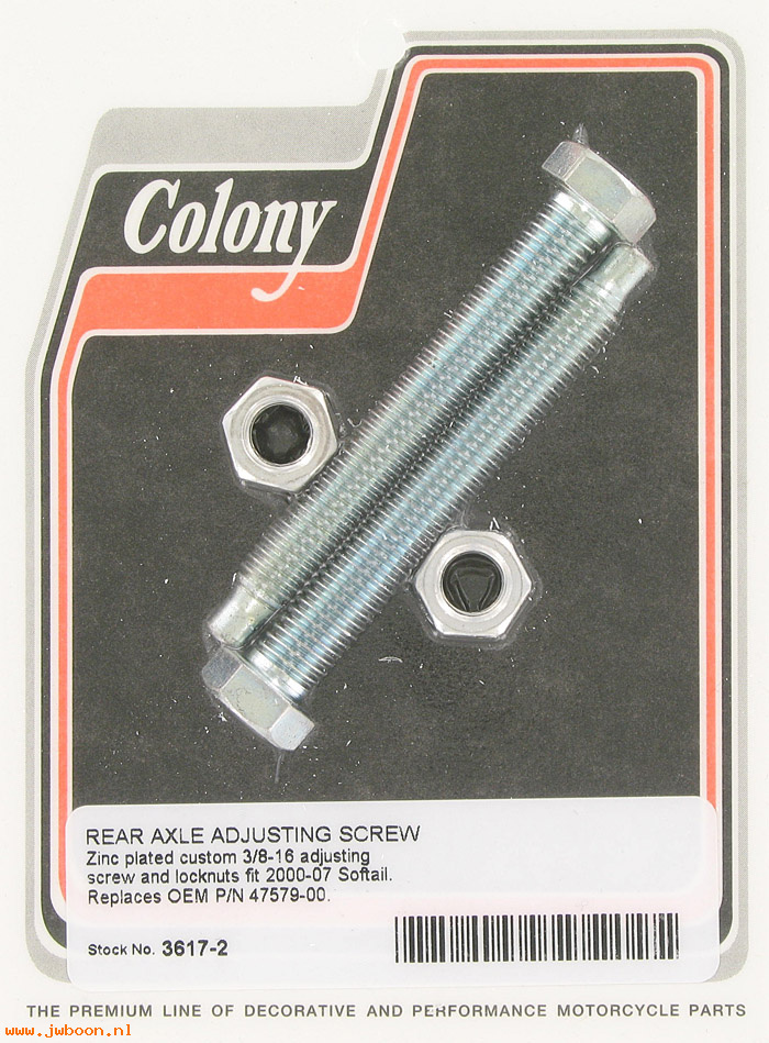 C 3617-2 (47579-00): Rear axle adjusters - Softail '00-'07, in stock, Colony