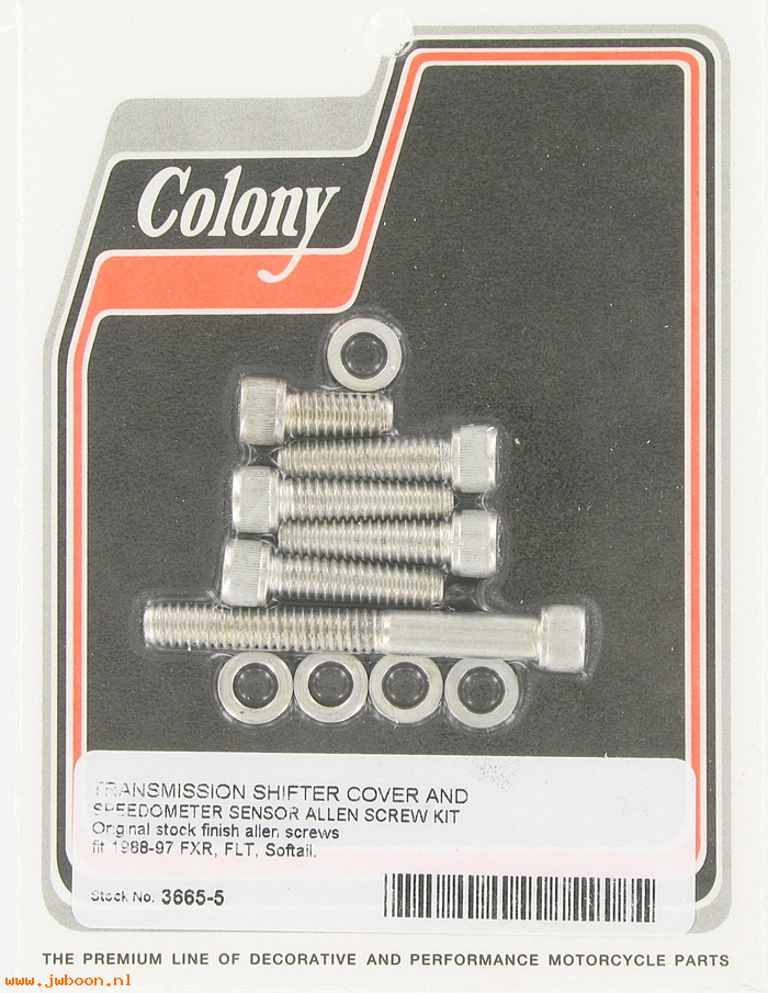 C 3665-5 (): Transmission shifter cover speed sensor allen screw kit - '88-'97