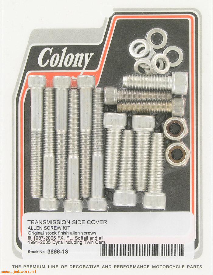 C 3666-13 (): Transmission side cover allen screw kit - '87-'06