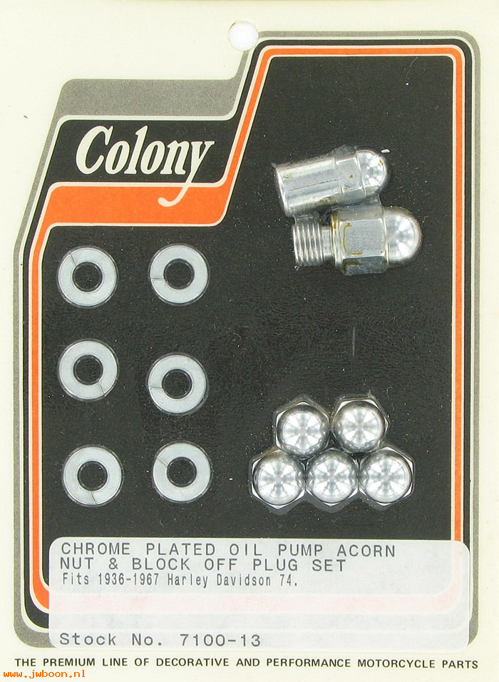 C 7100-13 (): Oil pump plug and nut set - Big Twins '36-'67, in stock, Colony
