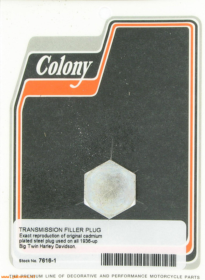 C 7616-1 (     701 / 2326-36): Transmission filler plug - Big Twins '36-'57, in stock, Colony