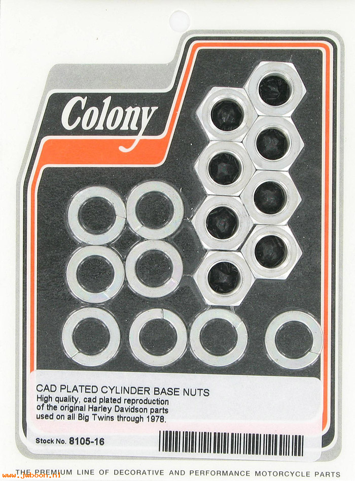 C 8105-16 (    7839 / 0134): Cylinder base nuts, stock - Big Twins '30-e'78, in stock, Colony