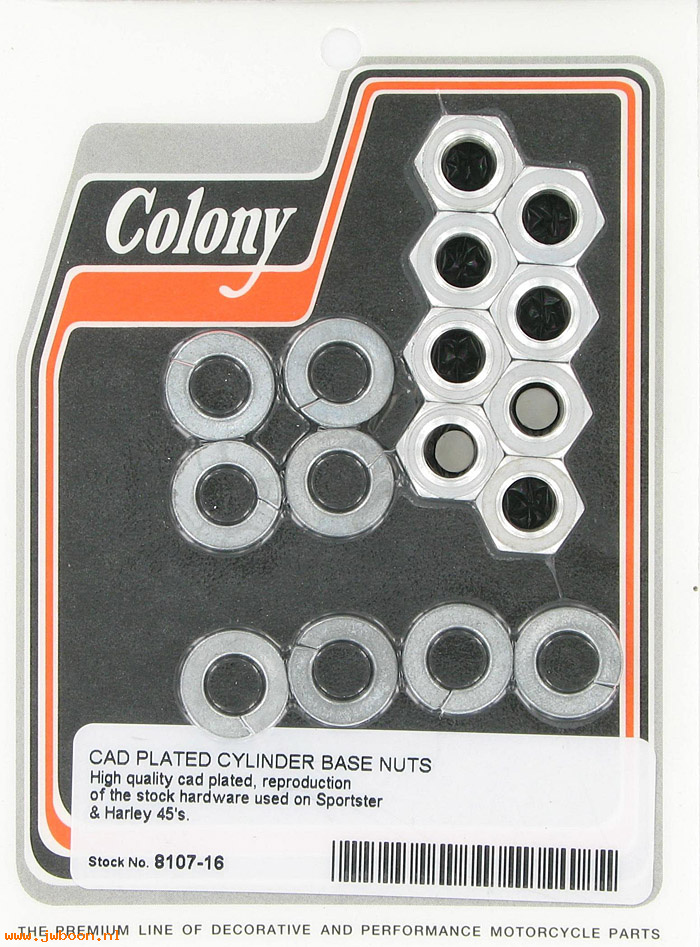C 8107-16 (    7804 / 0123): Cylinder base nuts, stock - 750cc '29-'73. K,KH,XL 52-85,in stock