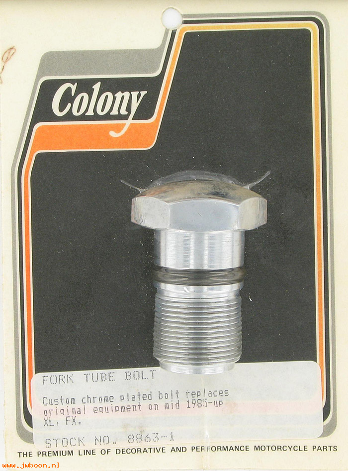 C 8863-1 (45993-86): Fork tube bolt,custom - FX, Sportster XL mid85-87,in stock,Colony