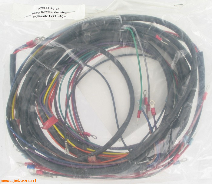 R  70153-70CP (70153-70): Complete wiring harness - Sportster Ironhead, XLCH '70-early'71