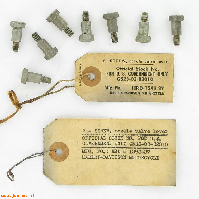    1293-27 (27397-27): Screw, needle valve lever, Schebler, Linkert '27-'65 - NOS - G523