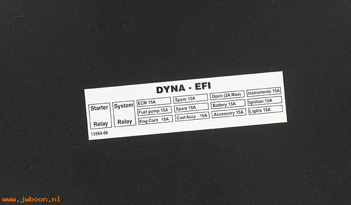   13569-06 (13569-06): Label / decal, fuse block - NOS - FXD '06-    Dyna Super Glide