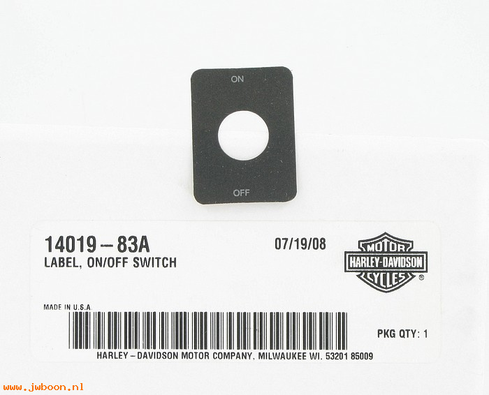  14019-83A (14019-83A): Label / decal,  on/off switch - NOS - FLHR, FLHT, FLHS, FXRP