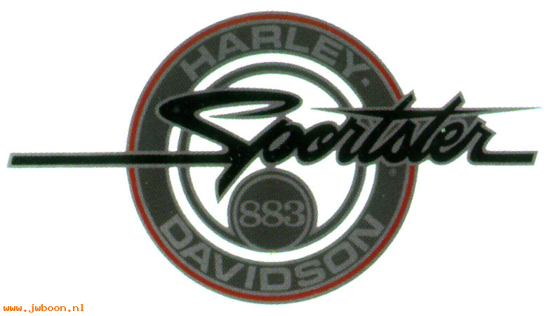  14039-89 (14039-89): Decal, fuel tank "Harley-Davidson Sportster 883" 3 1/4" x 6"  NOS