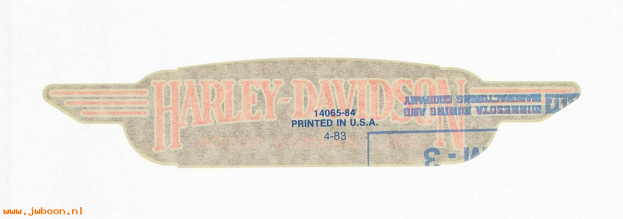   14065-84 (14065-84): Decal, "Harley-Davidson Motor Company inc." 1 3/4" x 9 3/4" - NOS