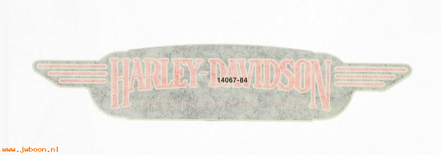   14067-84 (14067-84): Decal, "Harley-Davidson Motor Company inc." 1 3/4" x 9 3/4" - NOS