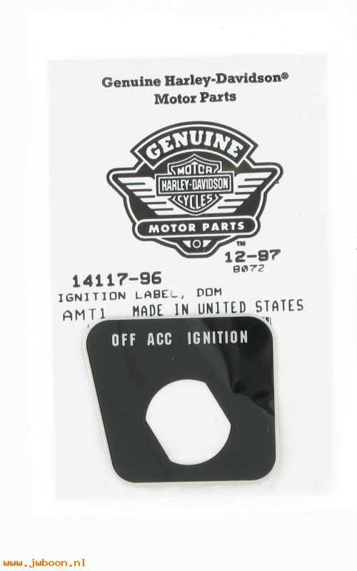   14117-96 (14117-96): Label / decal - ignition switch - NOS - FXD '96-'05, Super Glide