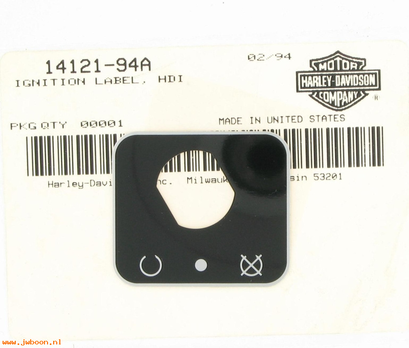   14121-94A (14121-94A): Label / decal - ignition switch - NOS - FXD, FXDL,FXDL-CONV 94-95