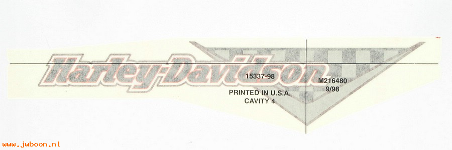   15337-98 (15337-98): Decal, fuel tank - right - NOS - Sportster XLH1200S 1998