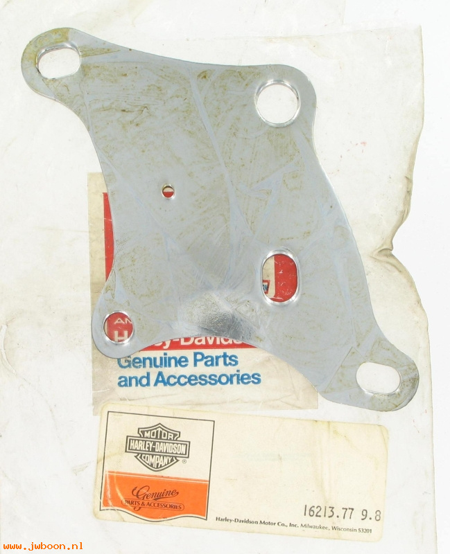   16213-77 (16213-77): Plate, engine front mounting, lower left - NOS-KH,XL 54-76; 77-81