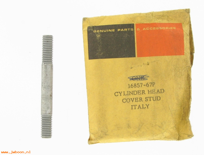   16857-67P (16857-67P): Stud, cylinder head cover - NOS - Sprint, H, SS 350 '67-early'70