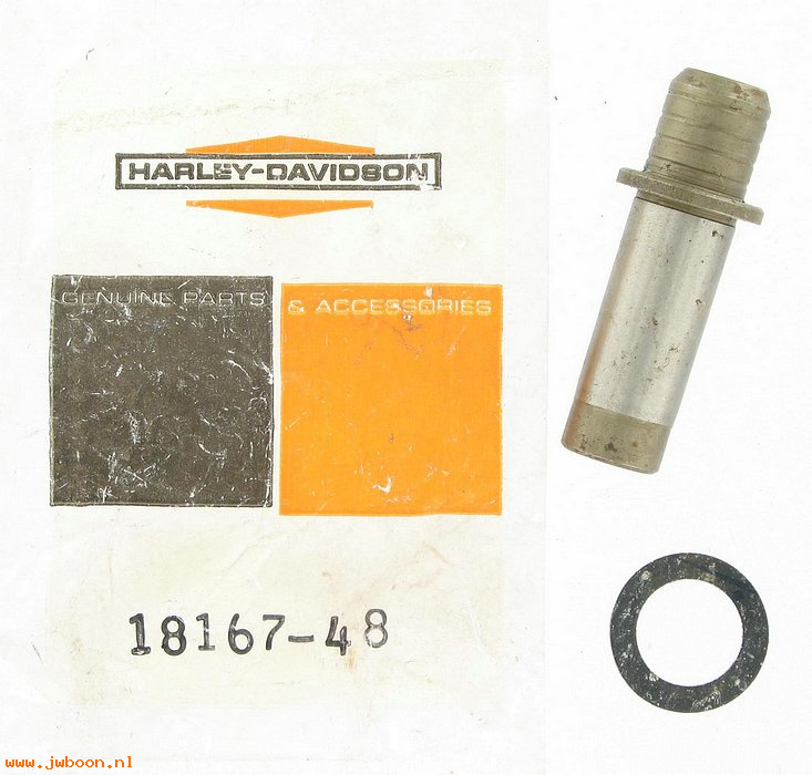   18167-48 (18167-48): Valve guide with gasket, intake - steel alloy - NOS - FL,FX 48-76