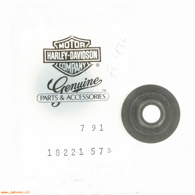   18221-57B (18221-57B): Collar, valve spring - upper - NOS - intake 57-85; exhaust L58-85