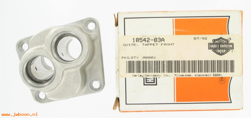   18542-83A (18542-83A): Tappet guide - front cylinder,aluminum - NOS - Evo 1340cc 84-92