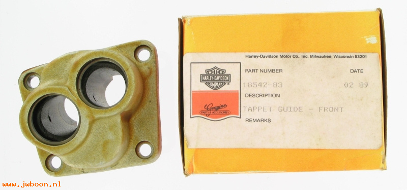   18542-83 (18542-83): Tappet guide - front cylinder, iron - NOS - Big Twins Evo '84-'85