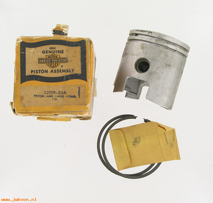   22001-53A (22001-53A/21986-59): Piston with rings and pin  Std. - NOS - Hummer 165cc '53-'61