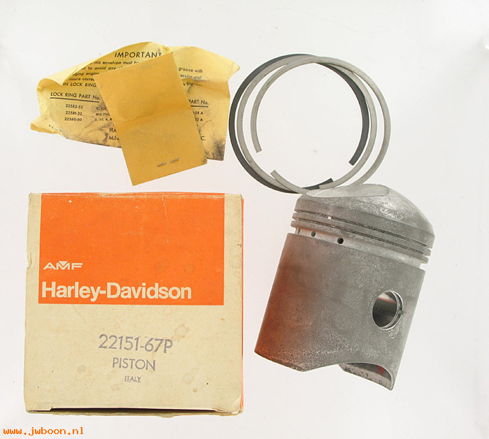   22151-67P (22151-67P): Piston with rings and pin + 0.2 mm O.S. - NOS - Sprint,H,SS 67-68