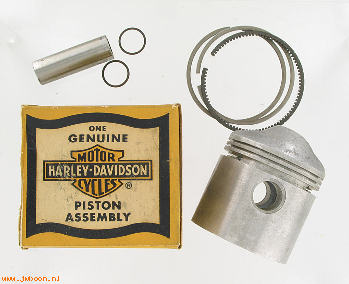   22258-57 (22258-57): Piston with rings and pin - NOS - Ironhead Sportster, XL 1957