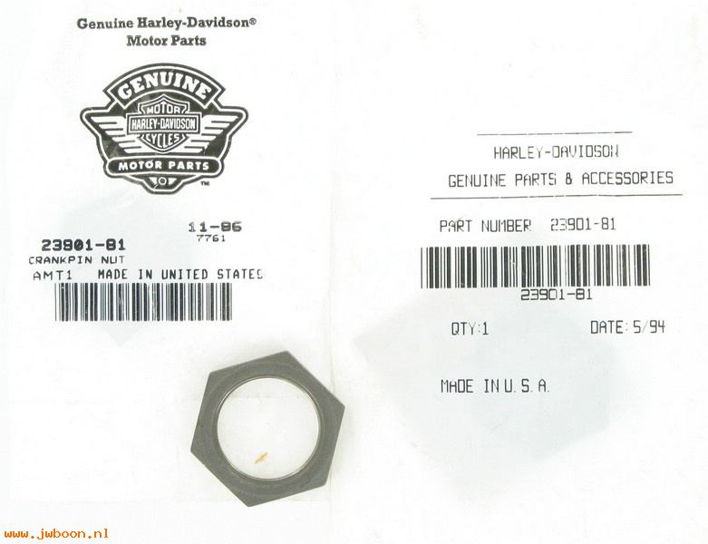   23901-81 (23901-81): Nut, crank pin - NOS - Buell '95-'99. Sportster XL's late'81-'99