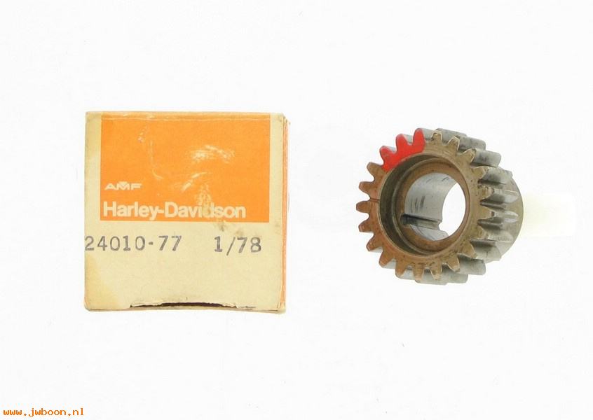   24010-77 (24010-77): Pinion gear - NOS - FL, FLH, FX, FXS L77-78. AMF Harley-Davidson