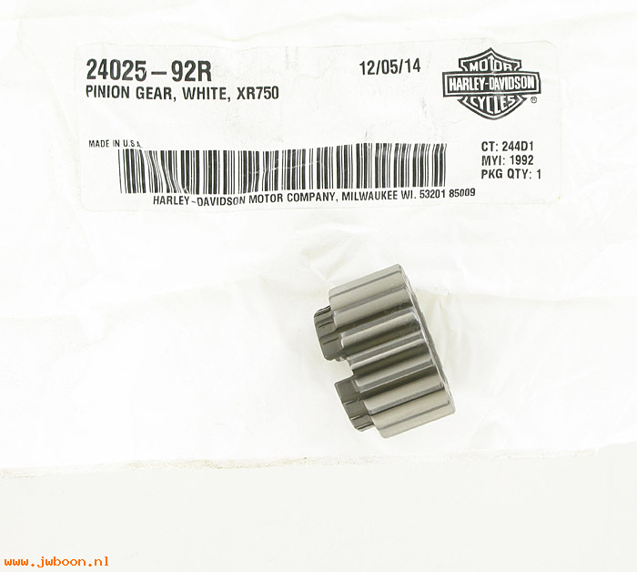   24025-92R (24025-92R): Pinion gear, white - keyed - NOS - Sportster XR750 '93-