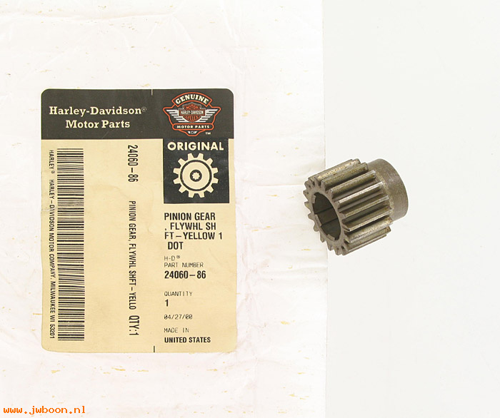  24060-86 (24060-86): Pinion gear - yellow - NOS - Sportster XL's '86-'87