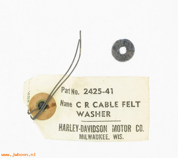    2425-41 (36983-41): Felt washer, clutch release cable - NOS - 750cc '41-'73