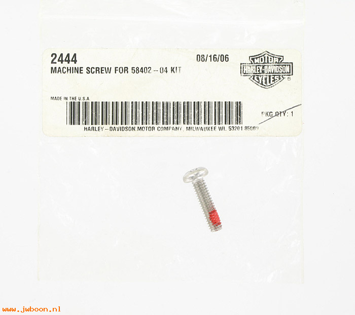       2444 (    2444): Screw, 12-24 x 7/8" Torx pan head - w.lockpatch, NOS - windshield