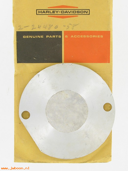   24480-58 (24480-58): Cover plate,generator hole -NOS- Sportster Ironhead XLC,XLCH 1958