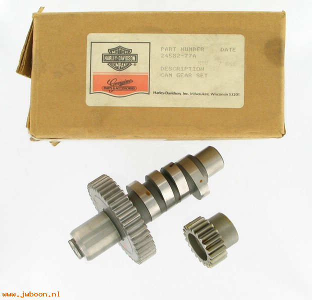   24582-77A (24582-77A): Cam gear and pinion gear set - NOS - Big Twins '70-'83. AMF