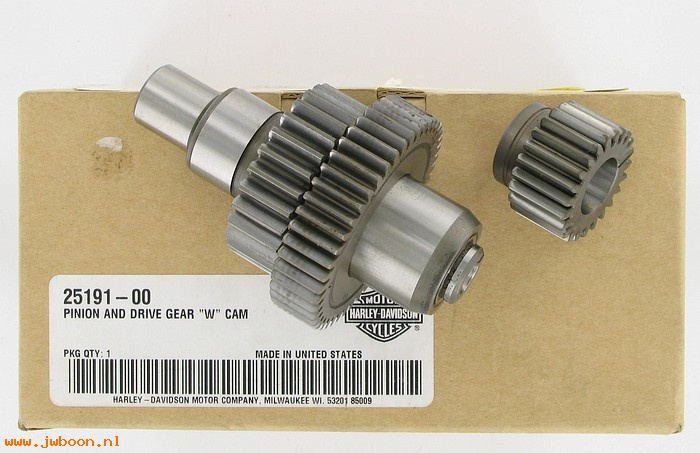   25191-00 (25191-00): Pinion & drive gear "W" cam, matched set - NOS - XLH, Buell