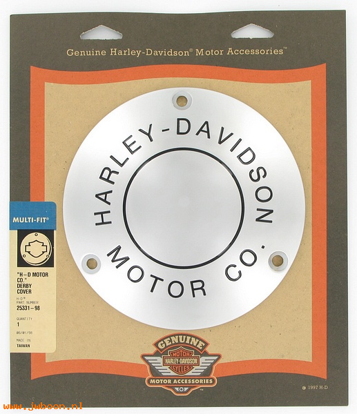   25331-98 (25331-98): Derby cover, 3-hole - H-D Motor co. collection - NOS - BT 70-99