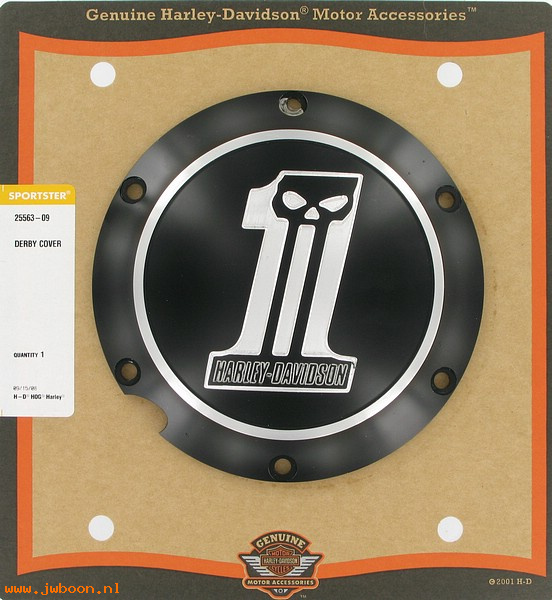   25563-09 (25563-09): Derby cover - dark custom logo collection -NOS- Sportster XL '04-