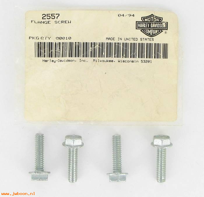       2557 (    2557): Screw, 1/4"-20 x 1" hex head, serrated flange - NOS
