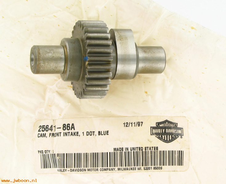   25641-86A (25641-86A): Cam gear, front intake - blue - NOS - Sportster XL '86-'90