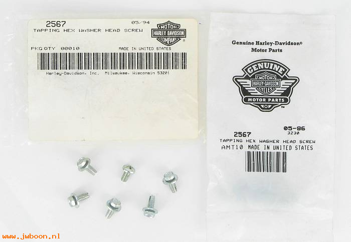       2567 (    2567): Screw, 8-32 x 3/8" hex head with washer -self tapping - NOS