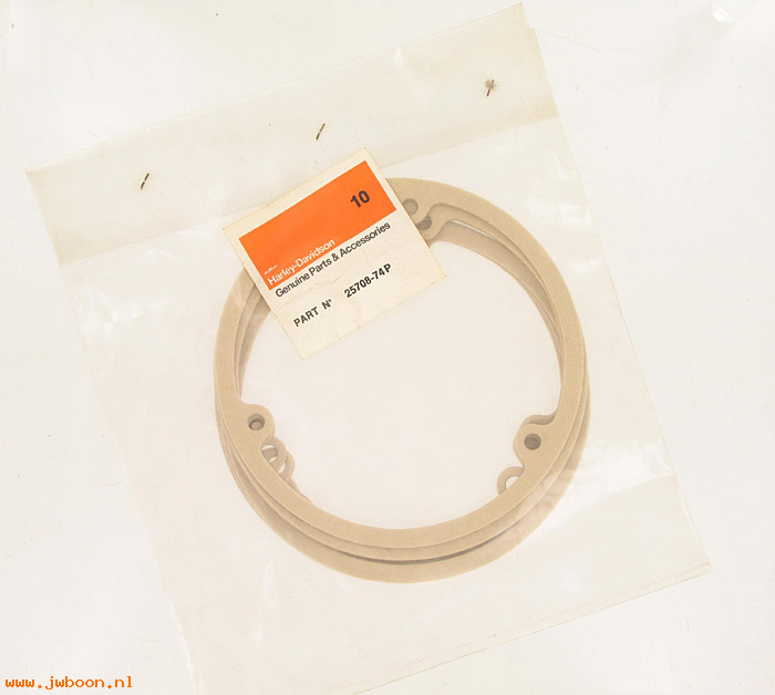   25708-74P.10pack (25708-74P / 20228): Gaskets, clutch adjustment cover - NOS-MX-250 1975. SS/SX 175/250