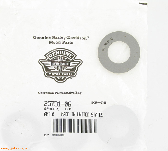   25731-06 (25731-06): Spacer  .110" - NOS - Twin Cam Dyna, FXD '06, all '07-