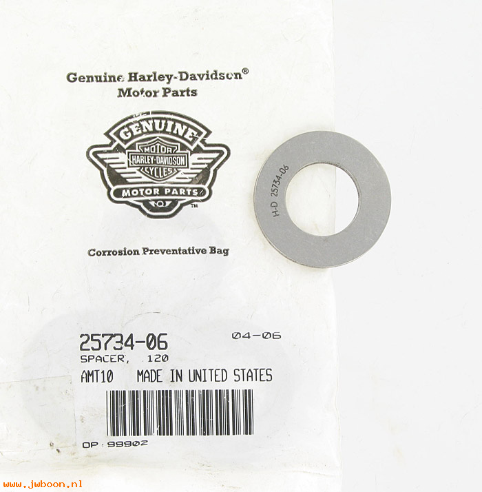   25734-06 (25734-06): Spacer  .120" - NOS - Twin Cam Dyna, FXD '06, all '07-