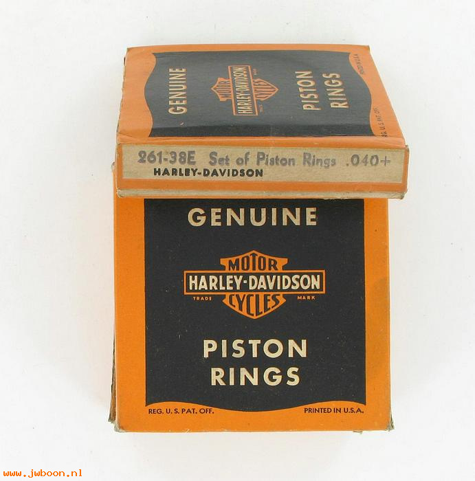     261-38E (22360-38): Ring set, piston  +.040"    6 pieces - NOS - 750cc '38-'52