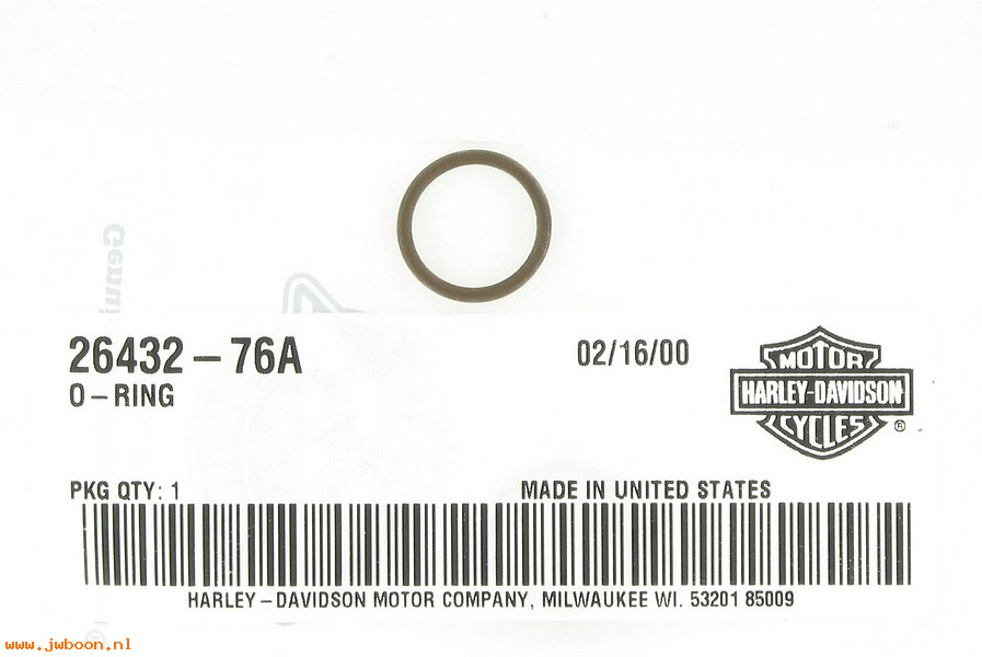   26432-76A (26432-76A): O-ring, cylinder stud insert&oil pump body - NOS- FLT,XL,FXR,FXST