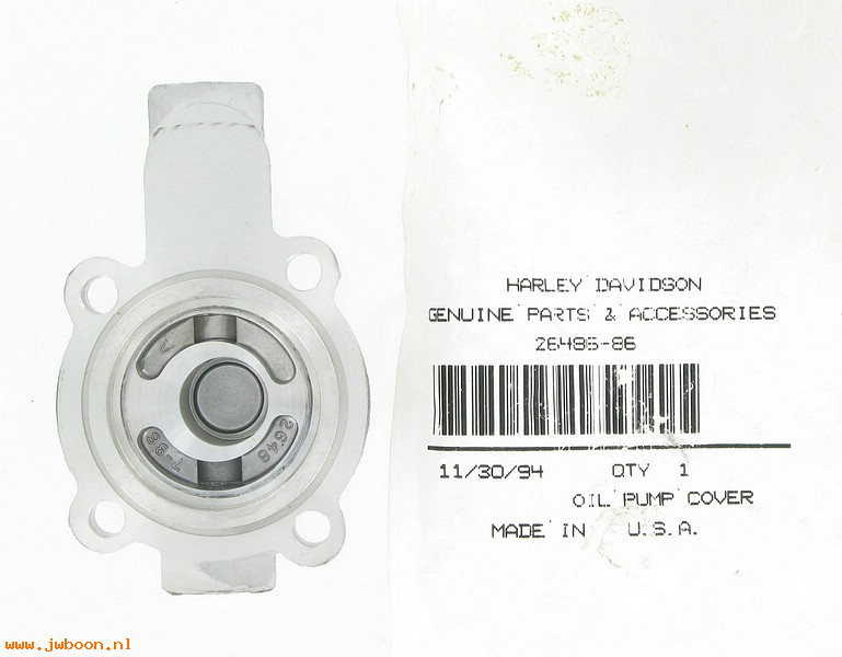   26486-86 (26486-86): Cover, oil pump - NOS - Sportster XL '86-'90