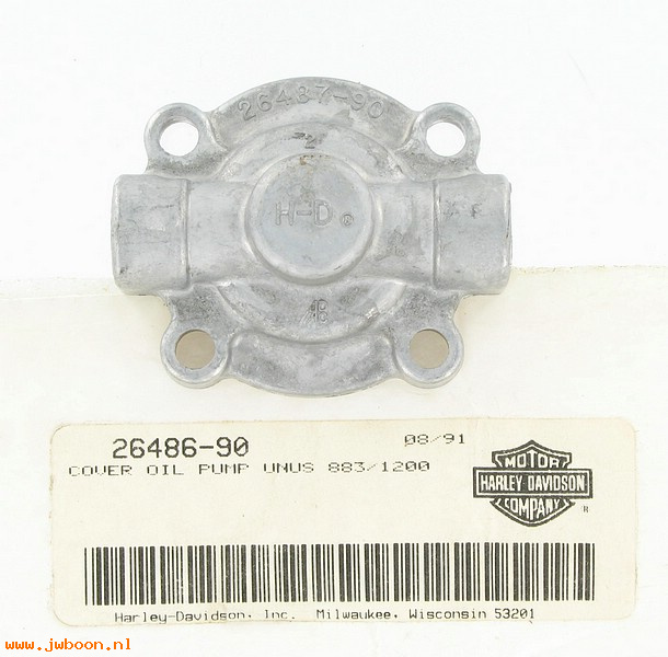   26486-90 (26486-90): Cover, oil pump - NOS - Sportster XL '91-